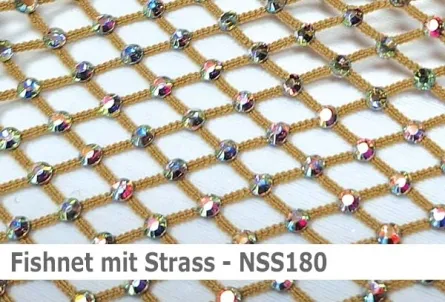 Netzstoff - Fishnet mit Strass