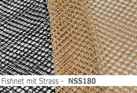 Netzstoff - Fishnet mit Strass