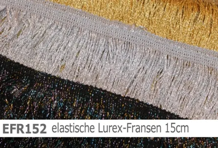 elastische Lurex-Fransen - 15cm
