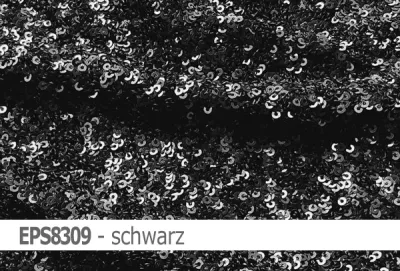 elastischer Paillettenstoff - Netzstoff mit aufgenähten Pailletten